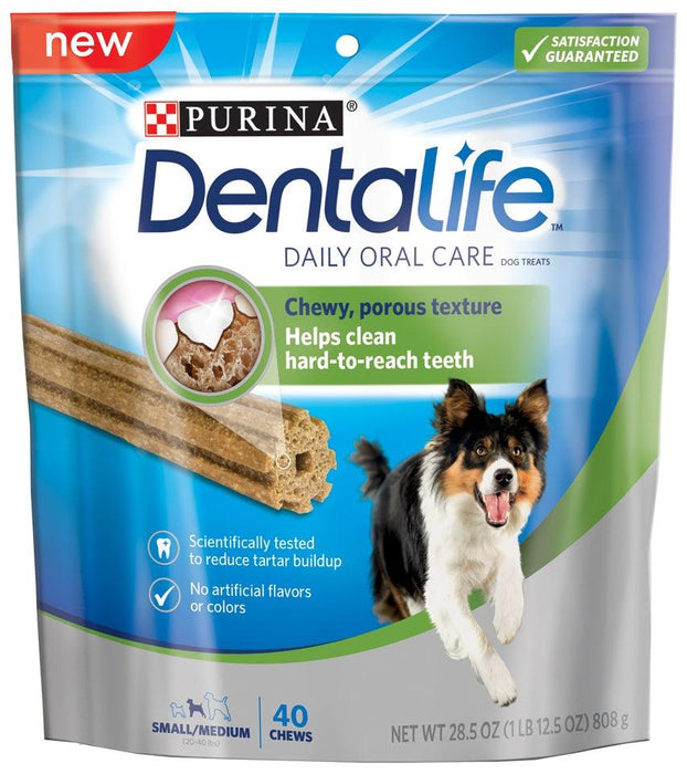 Purina Dentalife Daily Oral Care Adult Small & Medium Breed Chicken Flavor Dog Treats - 017800174107