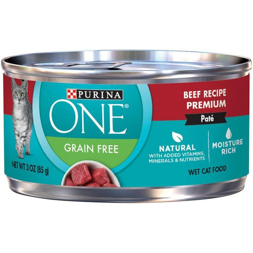 Purina ONE Grain Free Premium Pate Beef Canned Cat Food - 00017800145961