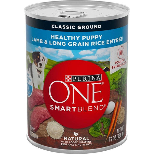 Purina ONE SmartBlend Classic Healthy Puppy Ground Lamb & Long Grain Rice Canned Dog Food - 00017800126007