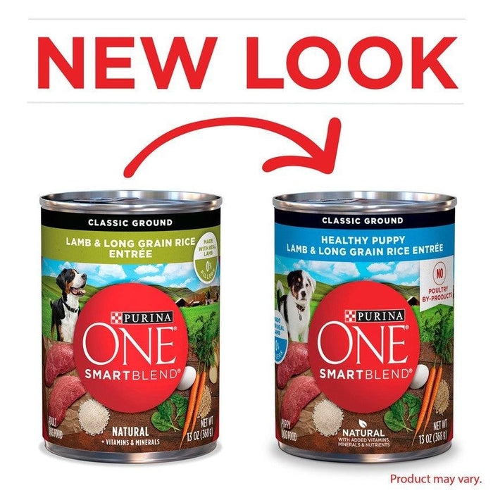 Purina ONE SmartBlend Classic Healthy Puppy Ground Lamb & Long Grain Rice Canned Dog Food - 00017800126007