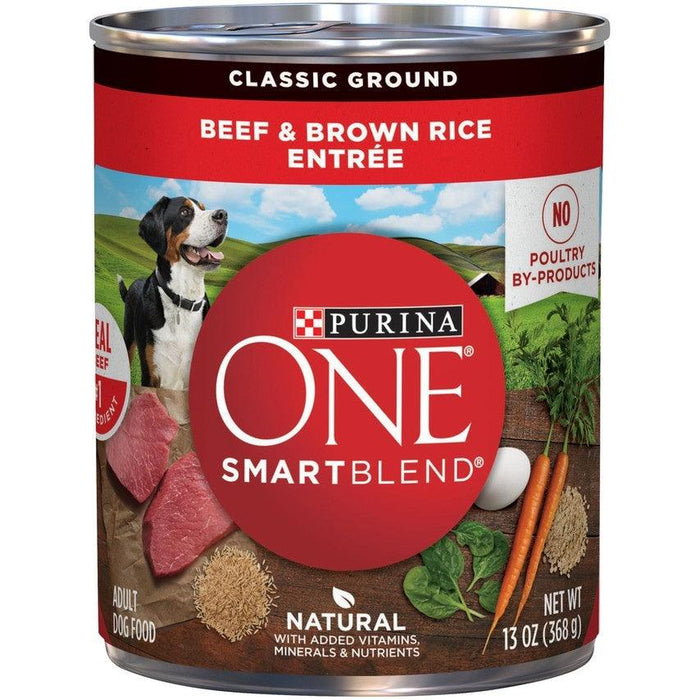 Purina One Wholesome Beef & Brown Rice Entree Canned Dog Food - 00017800125956