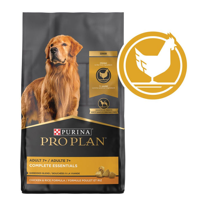 Purina Pro Plan 7 Plus Complete Essentials Shredded Blend Chicken & Rice Formula Dry Dog Food - 038100140395