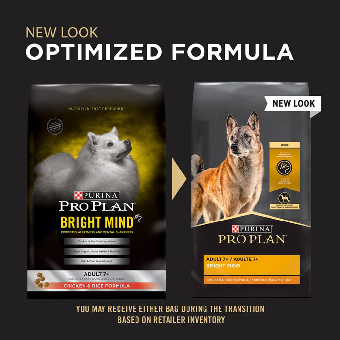Purina Pro Plan Bright Mind 7 plus Chicken & Rice Formula Dry Dog Food - 038100170835
