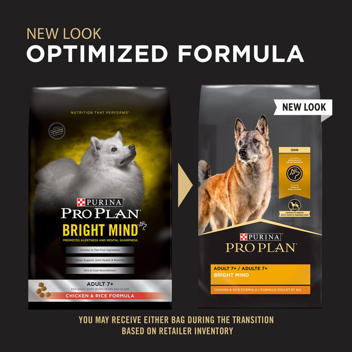 Purina Pro Plan Bright Mind Adult 7plus Chicken & Rice Formula Dry Dog Food - 038100170859