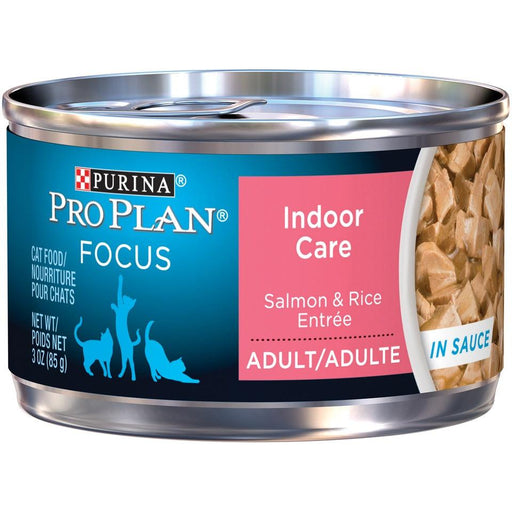Purina Pro Plan Focus Adult Indoor Care Salmon & Rice Entree in Sauce Canned Cat Food - 00038100109248