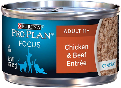 Purina Pro Plan Focus Senior Cat 11 + Chicken & Beef Entree Canned Cat Food - 00038100138873