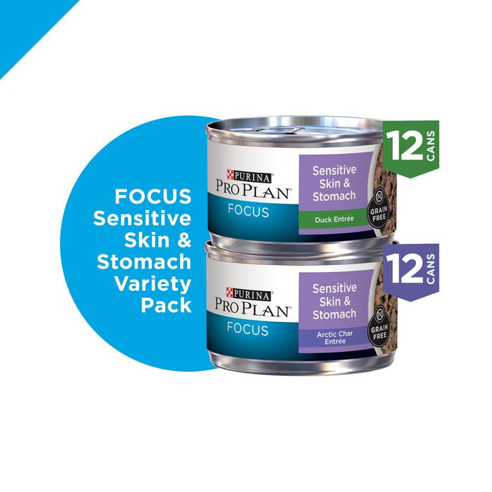Purina Pro Plan Focus Sensitive Skin & Stomach Poultry & Seafood Favorites Variety Pack Wet Cat Food - 038100184658