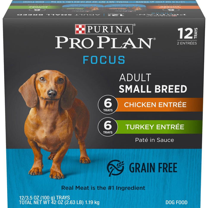 Purina Pro Plan Focus Small Breed Entree Adult Wet Dog Food Variety Pack - 038100182104