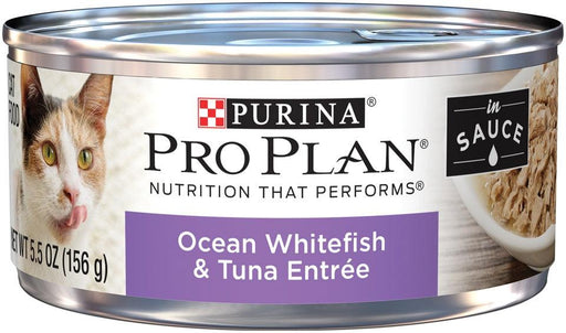 Purina Pro Plan Ocean Whitefish & Tuna Entree in Sauce Canned Cat Food - 00038100175410