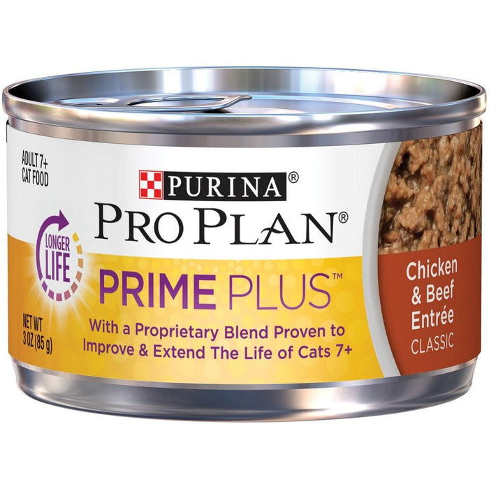 Purina Pro Plan Prime Plus 7+ Chicken & Beef Entree Classic Canned Cat Food - 00038100169990