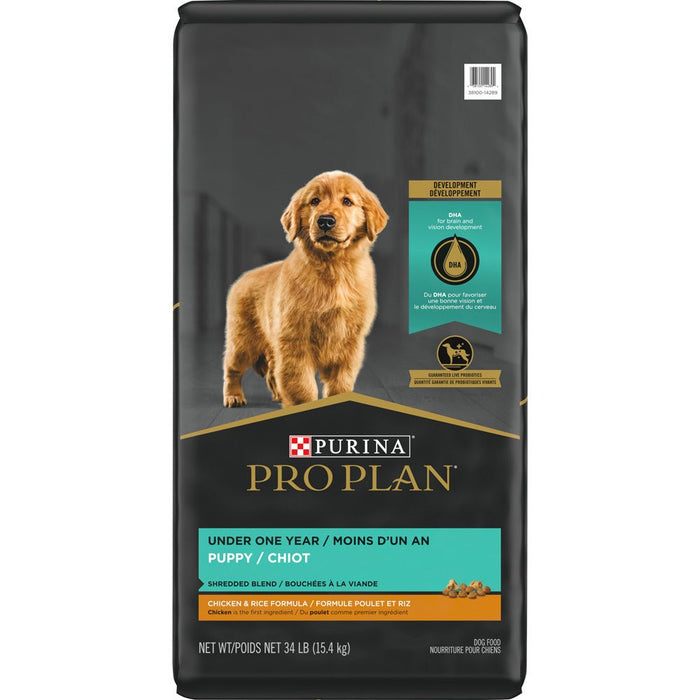 Purina Pro Plan Puppy Shredded Blend Chicken & Rice Formula Dry Dog Food - 038100142894