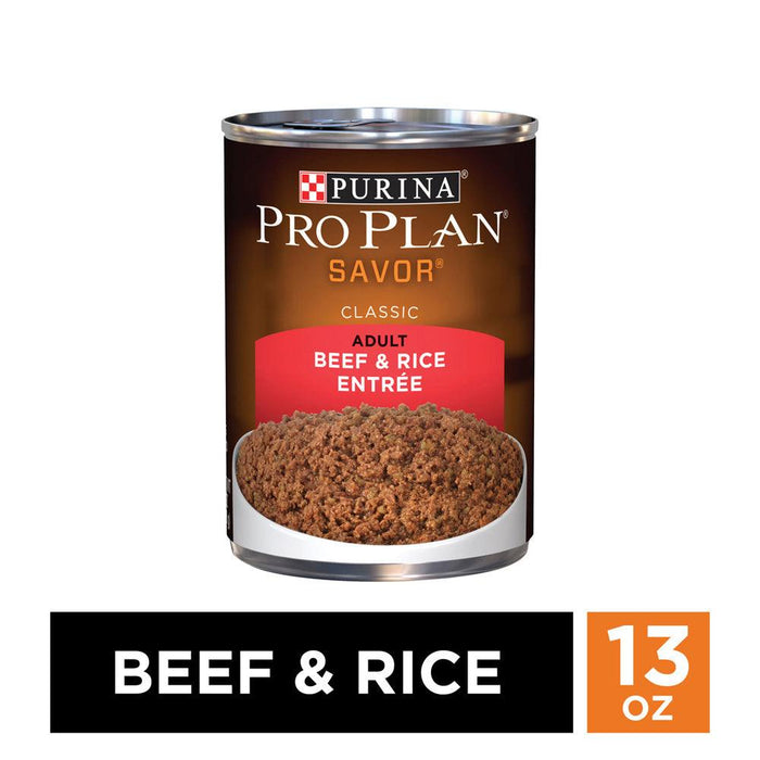 Purina Pro Plan Savor Adult Beef & Rice Entree Canned Dog Food - 00038100027757