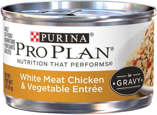 Purina Pro Plan Savor Adult White Chicken with Vegetables in Gravy Entree Canned Cat Food - 00038100140180