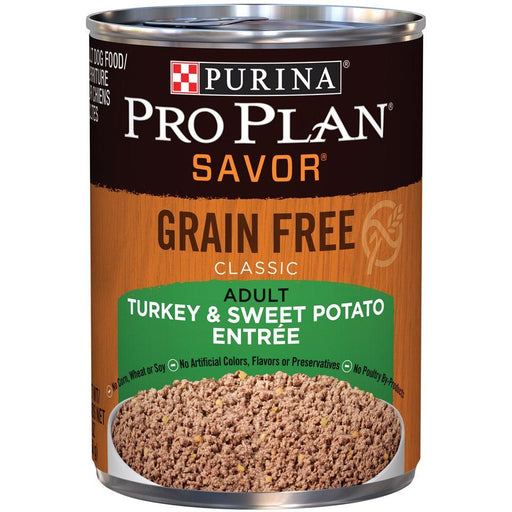 Purina Pro Plan Savor Grain Free Classic Adult Turkey & Sweet Potato Entree Canned Dog Food - 00038100153401