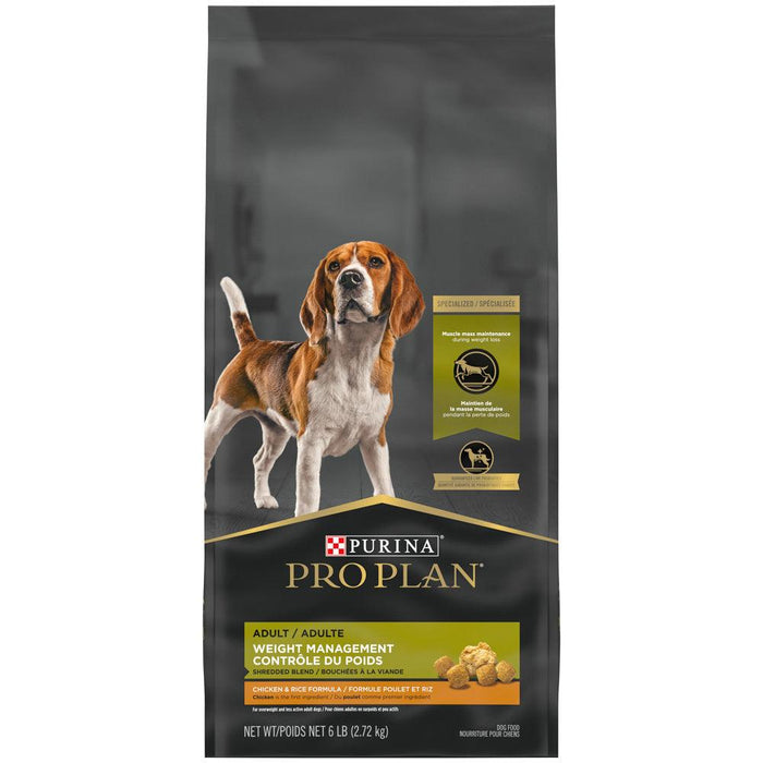 Purina Pro Plan Shredded Blend Chicken & Rice Formula With Probiotics Weight Management Dry Dog Food - 038100140272