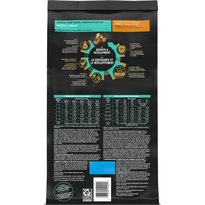 Purina Pro Plan Shredded Chicken & Rice Formula Puppy Dry Dog Food - 038100142900