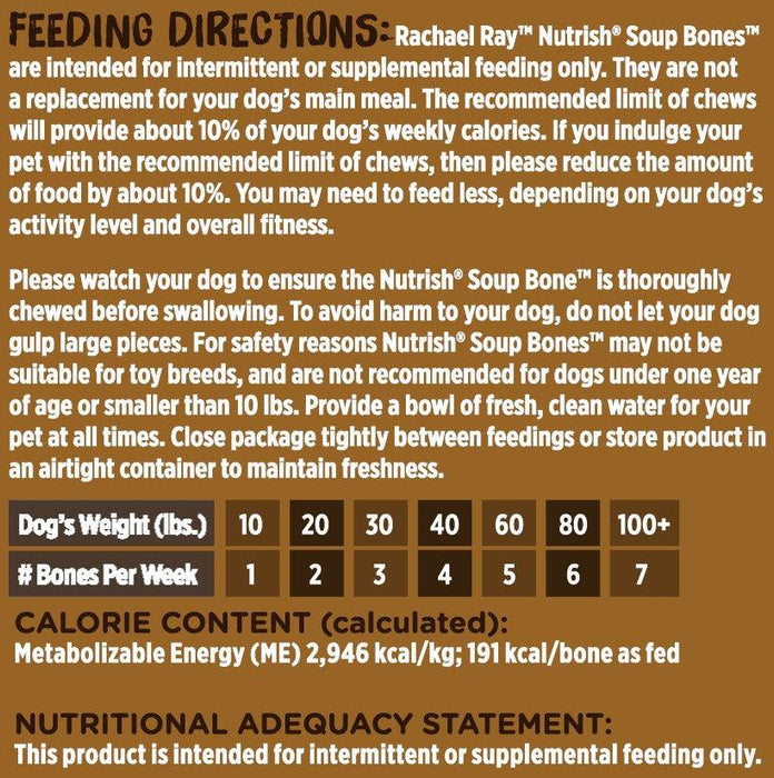 Rachael Ray Nutrish Soup Bones Chicken & Veggies Recipe Dog Treats - 071190006882