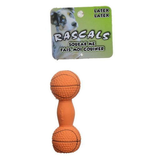 Rascals Latex Basketball Dumbbell Dog Toy - 076484830686