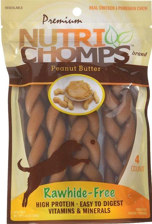 Scott Pet Pork Chomps Premium Nutri Chomps Peanut Butter Flavor Braids - 015958988232