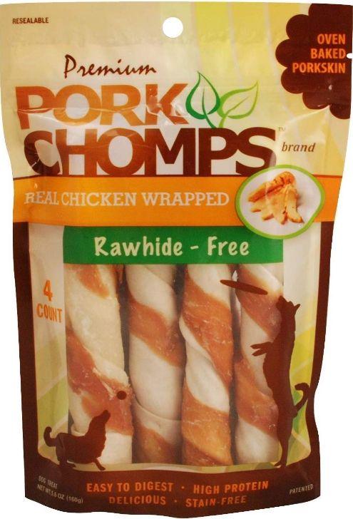 Scott Pet Pork Chomps Premium Real Chicken Wrapped Twists - Large - 015958990013