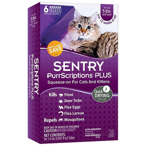 Sentry PurrScriptions Plus Flea & Tick Control for Cats & Kittens - 073091021117