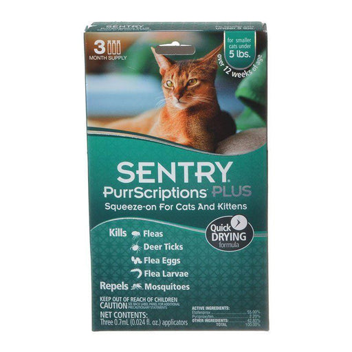 Sentry PurrScriptions Plus Flea & Tick Control for Cats & Kittens - 073091019800