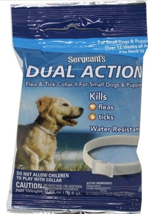 Sergeants Dual Action Flea and Tick Collar II for Small Dogs and Puppies Neck Size 15" - 073091032830
