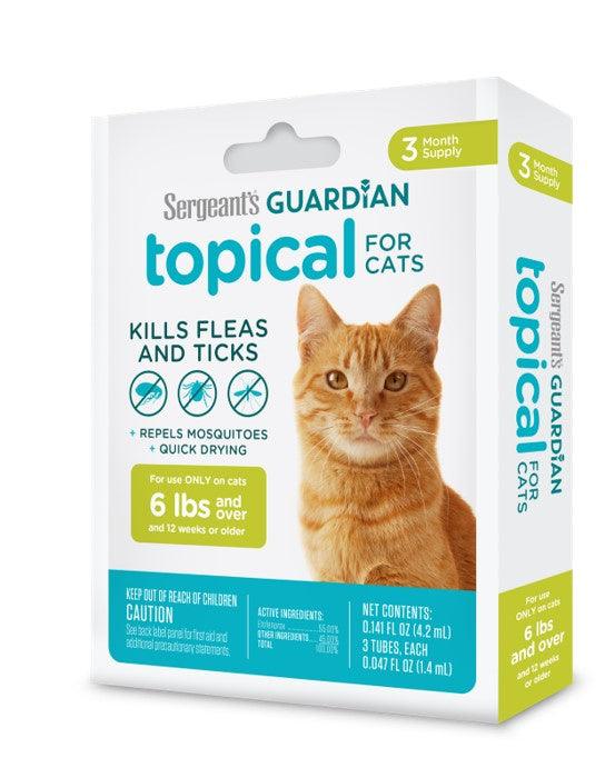Sergeant's Guardian Flea & Tick Topical for Cats 3 Count - 073091001140