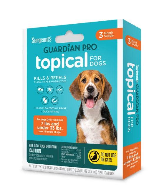 Sergeant's Guardian PRO Flea & Tick Topical for Dogs 3 Count - 073091001089