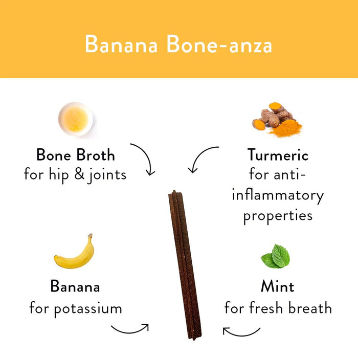 Shameless Pets Banana Bone-Anza Dental Sticks, 7.2 oz - 850010897288