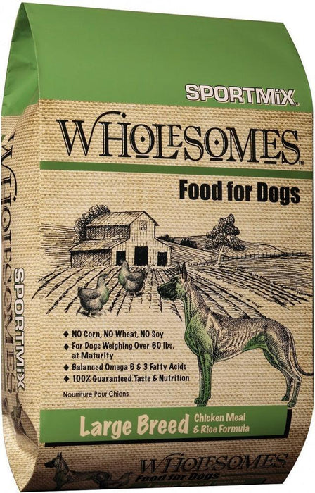 SPORTMiX Wholesomes Large Breed Chicken Meal & Rice Recipe Dry Dog Food - 034846700985