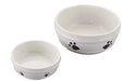 Spot Ceramic Ivory Crackle Paw Print 5" Cat Dish - 077234062128