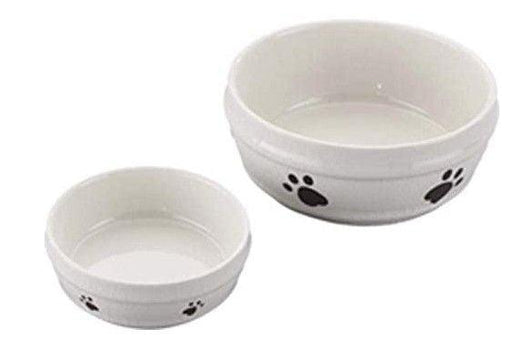 Spot Ceramic Ivory Crackle Paw Print 5" Cat Dish - 077234062128