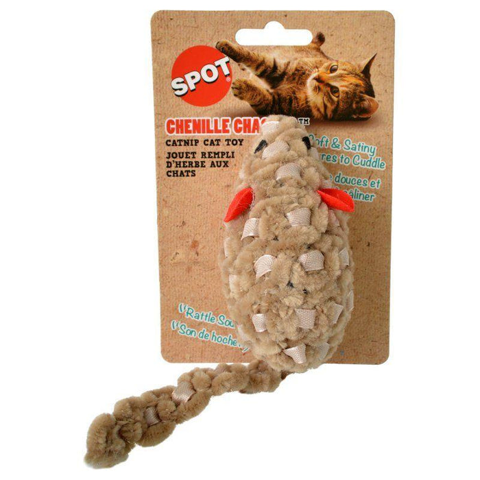 Spot Chenille Chasers Mouse Catnip Toy - Assorted Colors - 077234520796
