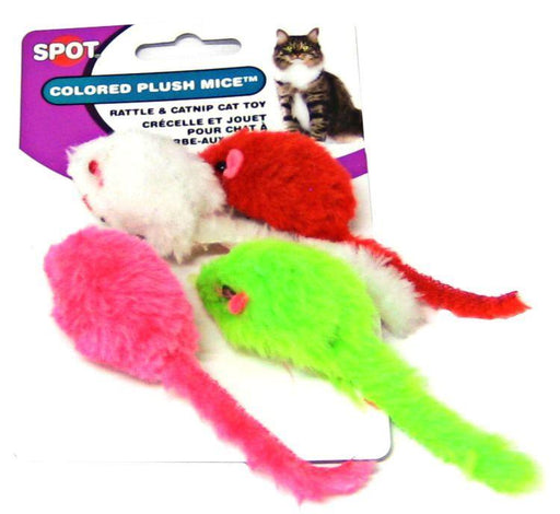 Spot Colored Plush Mice Cat Toys - 077234020241