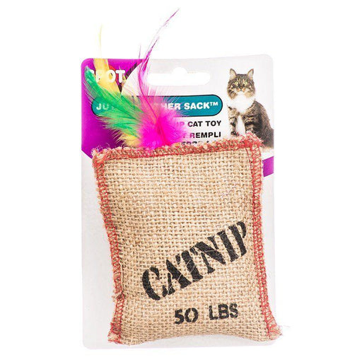 Spot Jute & Feather Sack with Catnip Cat Toy - 077234029848