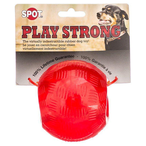 Spot Play Strong Rubber Ball Dog Toy - Red - 077234540022
