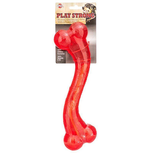 Spot Play Strong Rubber Stick Dog Toy - Red - 077234540060