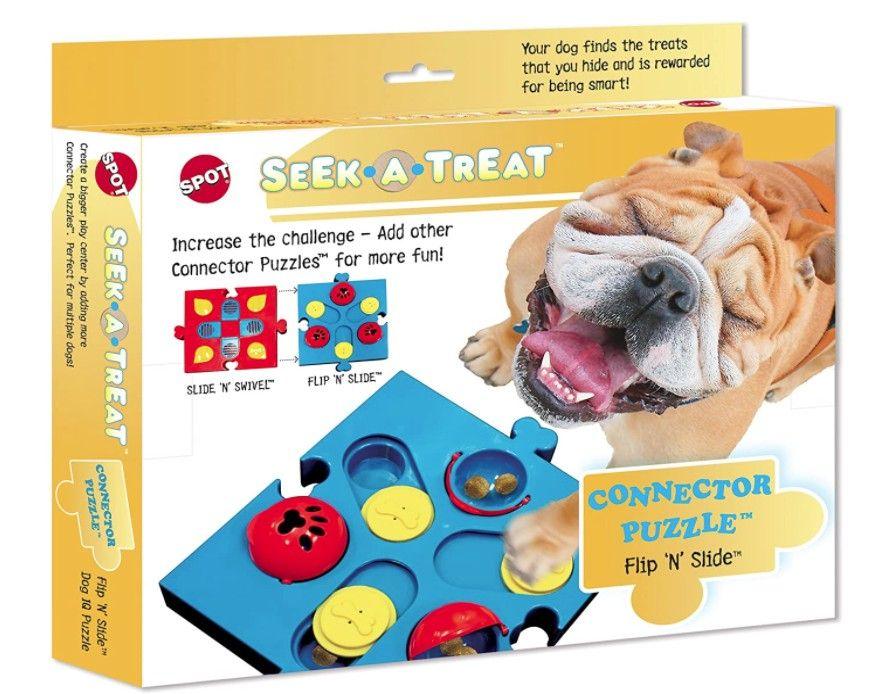 Spot Seek-A-Treat Flip 'N Slide Connector Puzzle Interactive Dog Treat and Toy Puzzle - 077234057797
