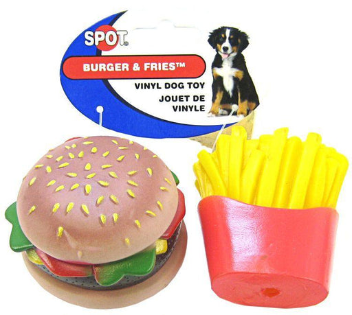 Spot Vinyl Hamburger & Fries Dog Toy - 077234057414