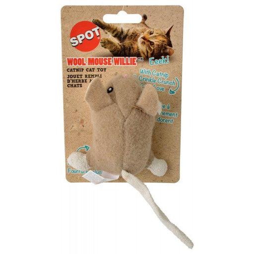 Spot Wool Mouse Willie Catnip Toy - Assorted Colors - 077234520840