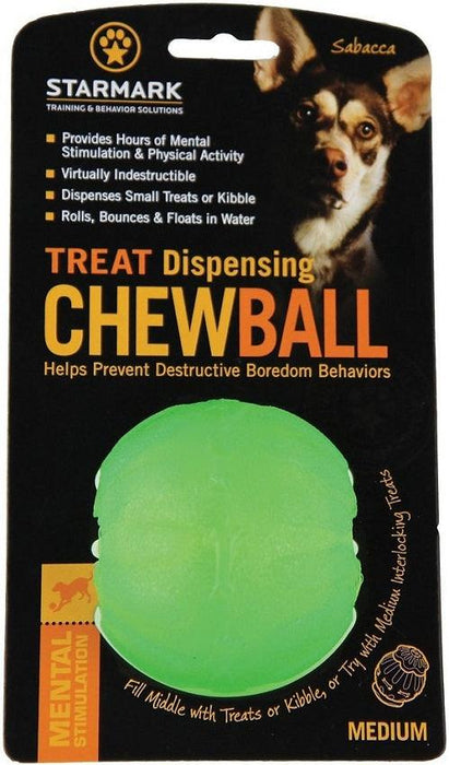 Starmark Treat Dispensing Chew Ball Dog Toy - 873199000256