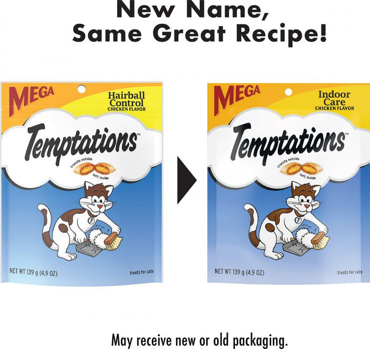 Temptations Indoor Care Crunchy and Soft Cat Treats, Chicken Flavor Cat Treats - 023100107769