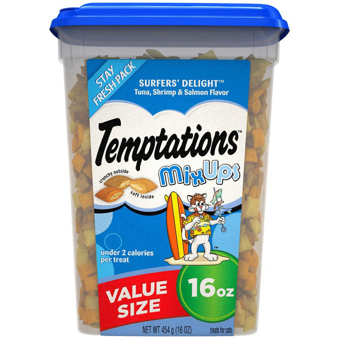 Temptations Mixups Crunchy & Soft Surfers Delight Flavor Cat Treats - 023100109251
