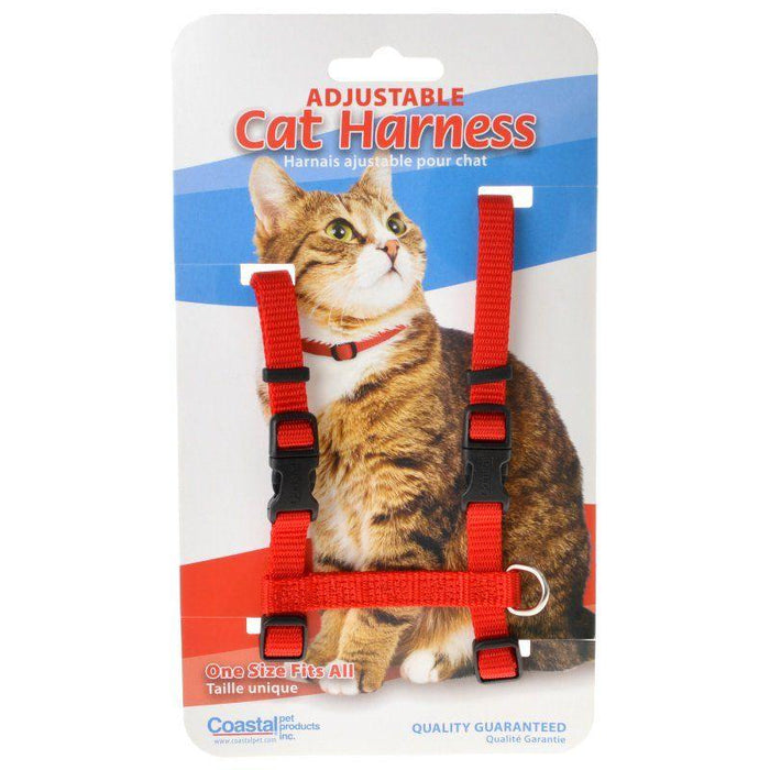Tuff Collar Nylon Adjustable Cat Harness - Red - 076484063466