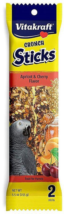 Vitakraft Crunch Sticks Apricot & Cherry Parrot Treats - 051233316895