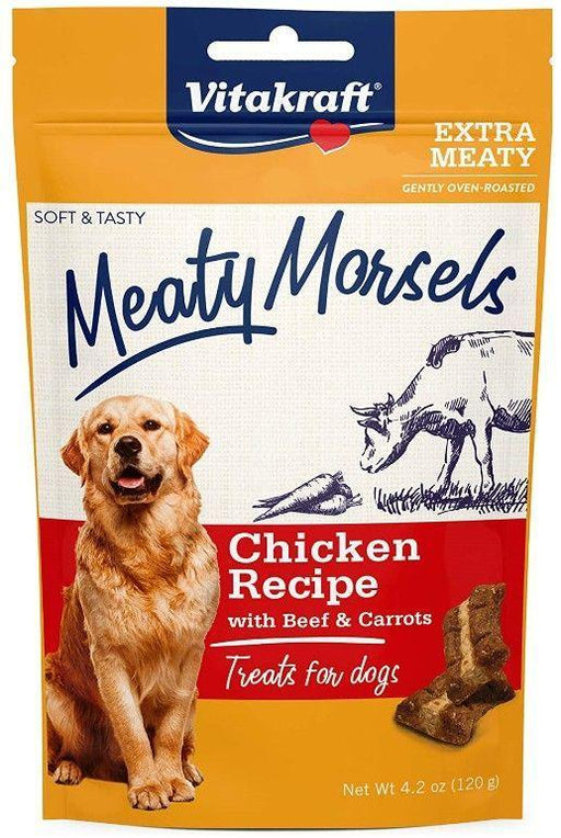 Vitakraft Meaty Morsels Mini Chicken Recipe with Beef and Carrots Dog Treat - 051233359809