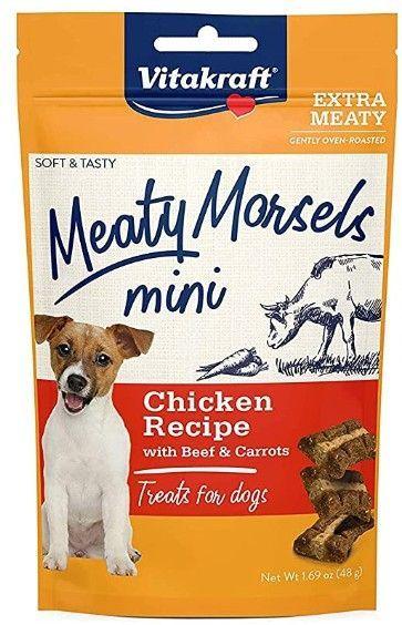 Vitakraft Meaty Morsels Mini Chicken Recipe with Beef and Carrots Dog Treat - 051233359779