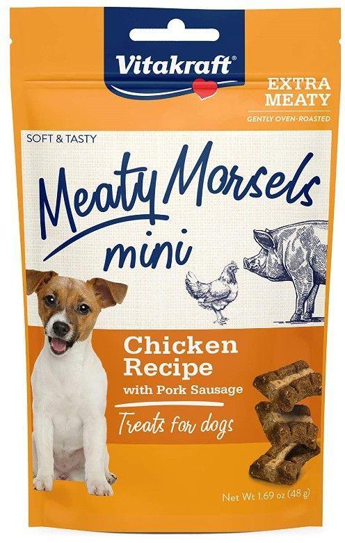 Vitakraft Meaty Morsels Mini Chicken Recipe with Pork Sausage Dog Treat - 051233359755