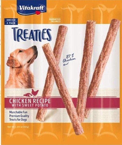 VitaKraft Treaties Smoked Chicken with Sweet Potato Grab-n-Go Dog Treats - 051233359892